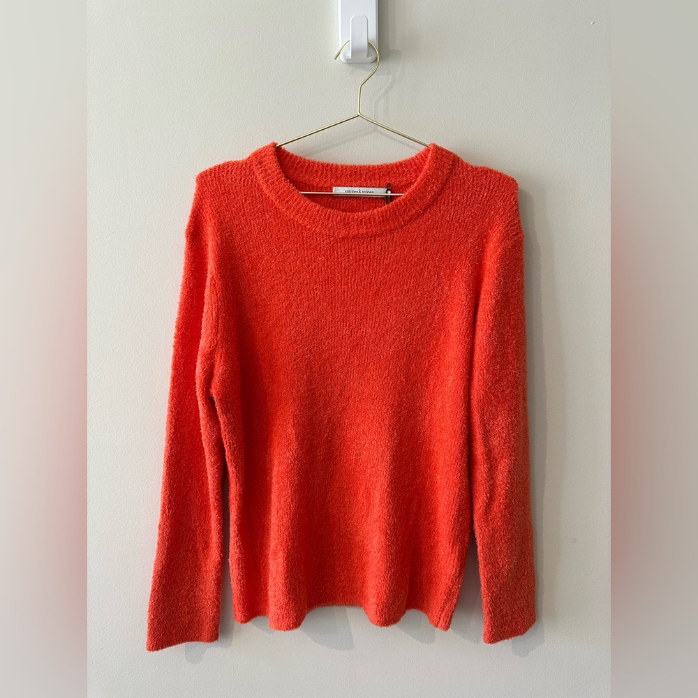 Stitches & Stripes Vibrant Orange Crew Neck Sweater size Small. New with tag